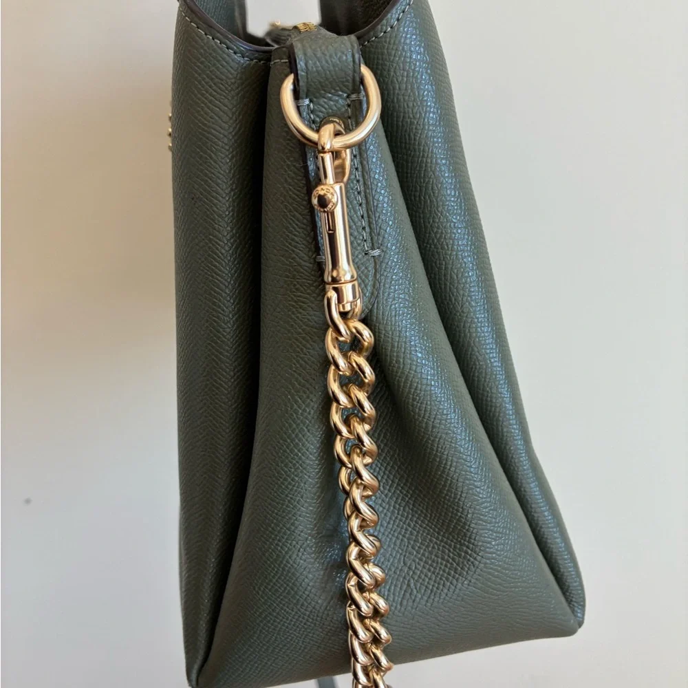 Coach Mini Sage Green Olive Carryall Satchel in Military Green Crossgrain Leathe